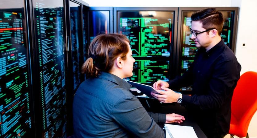IT consultant reviewing a technology plan with an Edmonton business team
