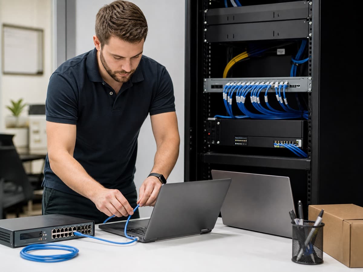 Business Network Setup in Edmonton — new business network equipment setup.