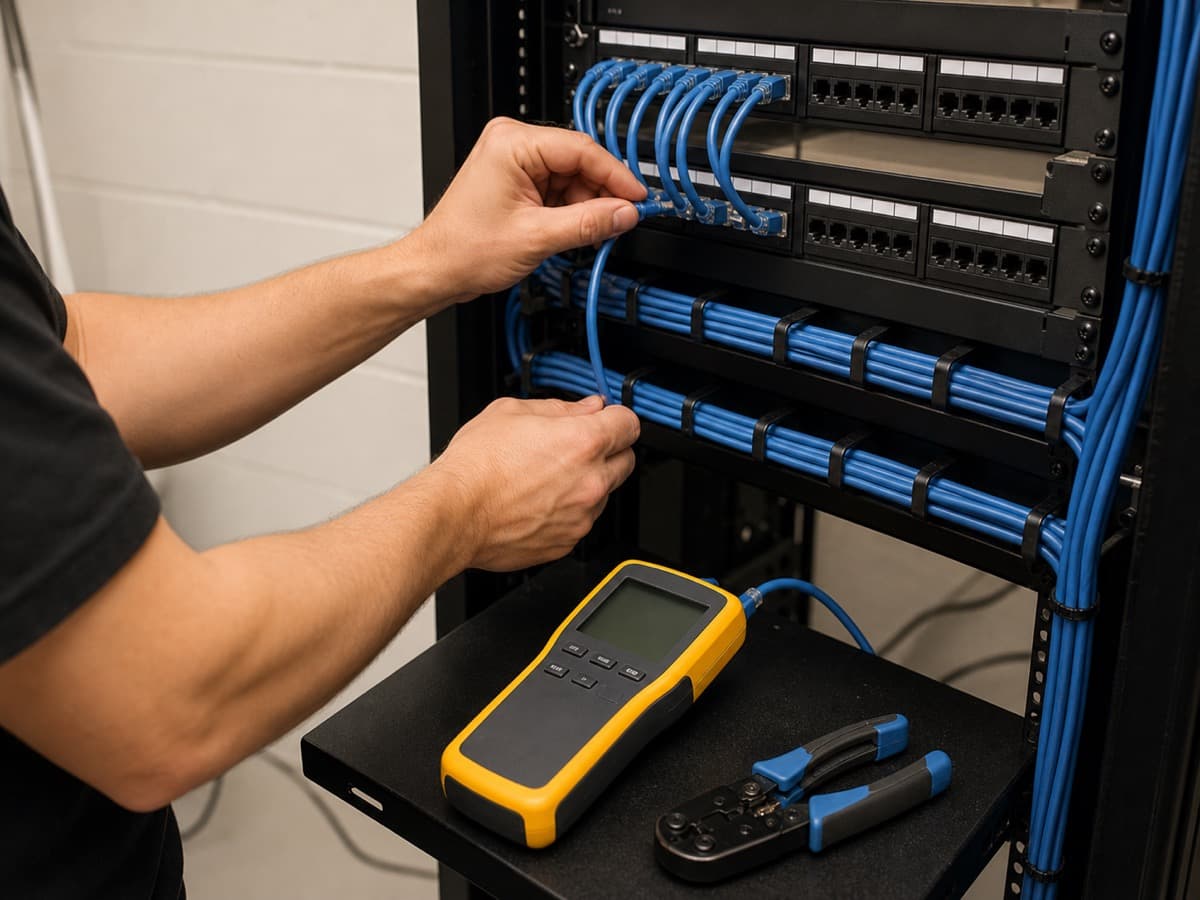 Network Cabling and Structured Wiring in Edmonton — structured cabling and patch panel testing.