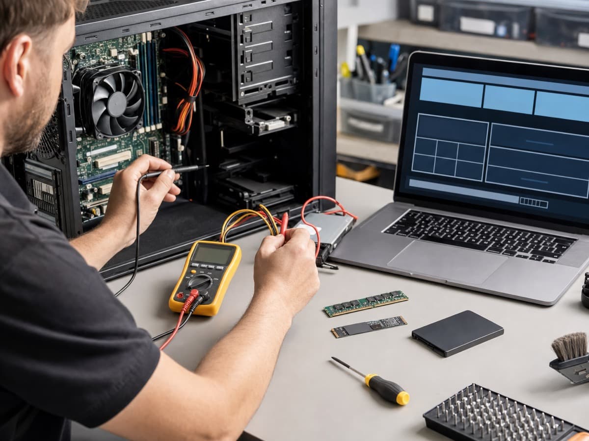 Computer Diagnostics in Edmonton — PC hardware diagnostics with memory, drive, and power testing.