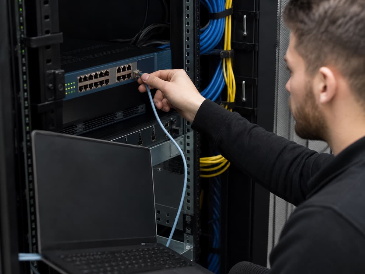 Switch And Router Configuration Edmonton Switch and Router Configuration in Edmonton — switch and router configuration in a network rack.
